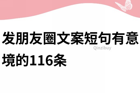 發朋友圈文案短句有意境的116條