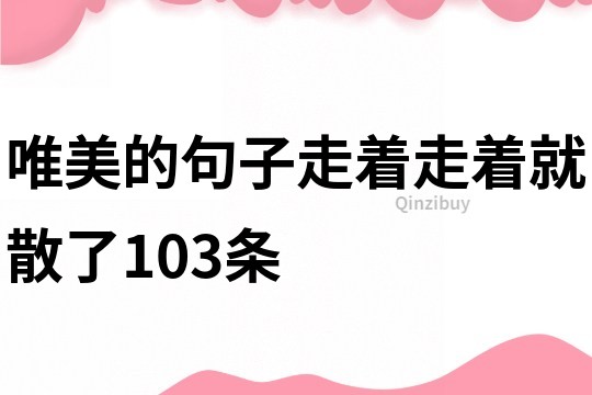 唯美的句子走著走著就散了103條