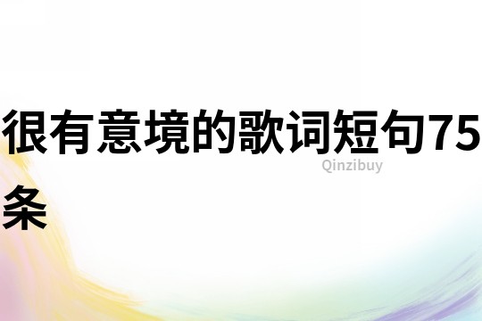很有意境的歌詞短句75條