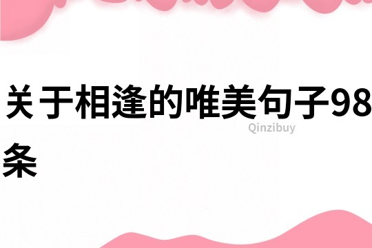 關于相逢的唯美句子98條