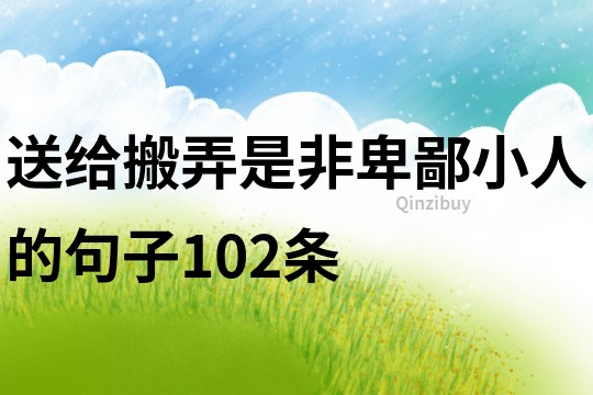 送給搬弄是非卑鄙小人的句子102條