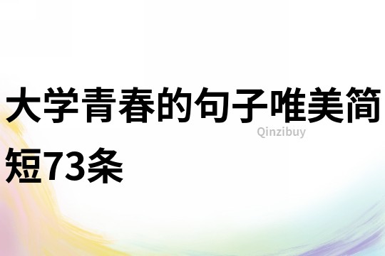 大學(xué)青春的句子唯美簡(jiǎn)短73條