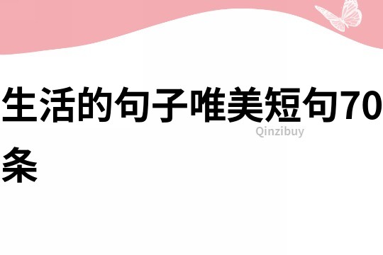 生活的句子唯美短句70條