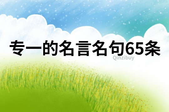 專一的名言名句65條