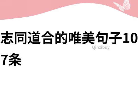 志同道合的唯美句子107條
