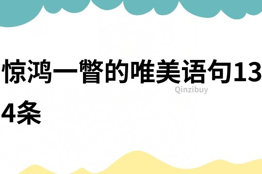 驚鴻一瞥的唯美語句134條