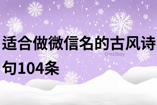 適合做微信名的古風(fēng)詩句104條