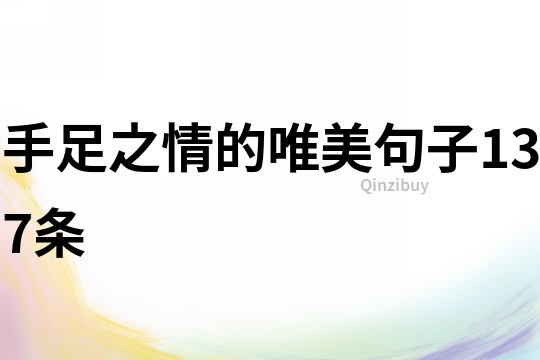 手足之情的唯美句子137條