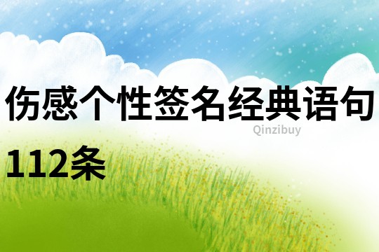 傷感個性簽名經典語句112條