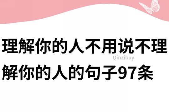 理解你的人不用說,不理解你的人的句子97條