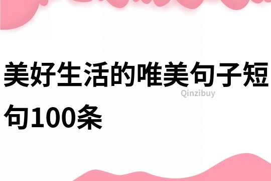 美好生活的唯美句子短句100條