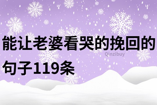 能讓老婆看哭的挽回的句子119條
