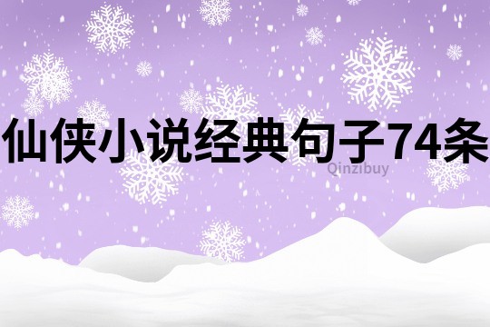 仙俠小說經典句子74條