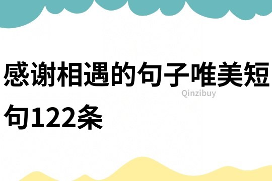 感謝相遇的句子唯美短句122條