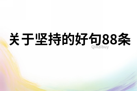 關(guān)于堅持的好句88條