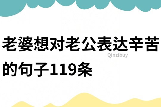 老婆想對老公表達(dá)辛苦的句子119條