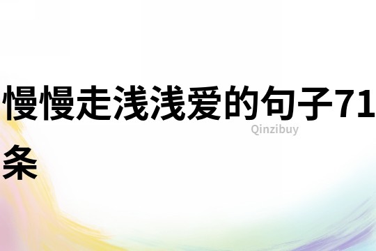 慢慢走淺淺愛的句子71條
