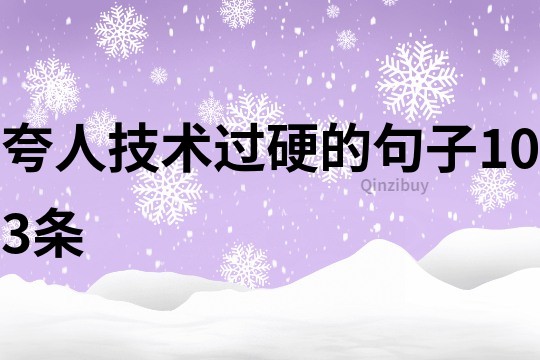 夸人技術過硬的句子103條