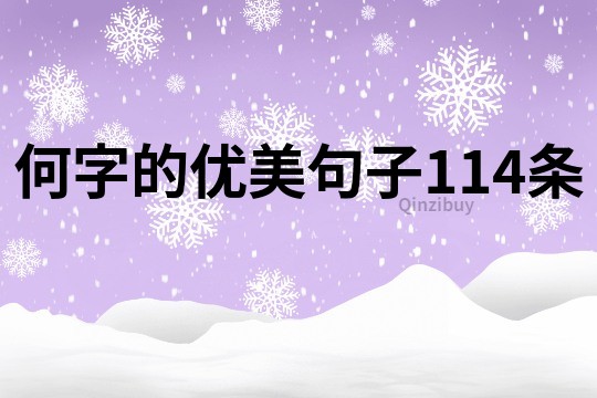 何字的優美句子114條