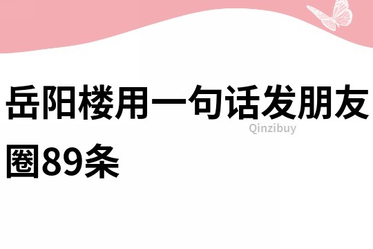岳陽樓用一句話發朋友圈89條