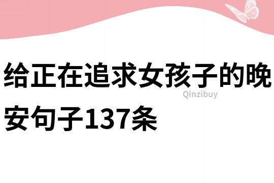 給正在追求女孩子的晚安句子137條
