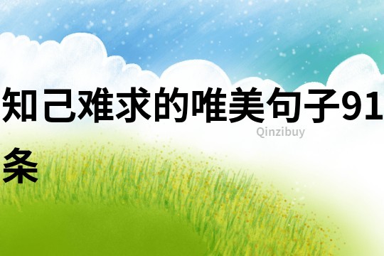 知己難求的唯美句子91條