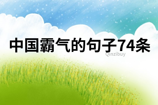 中國霸氣的句子74條