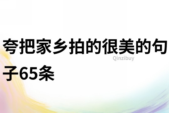 夸把家鄉(xiāng)拍的很美的句子65條