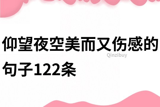 仰望夜空美而又傷感的句子122條