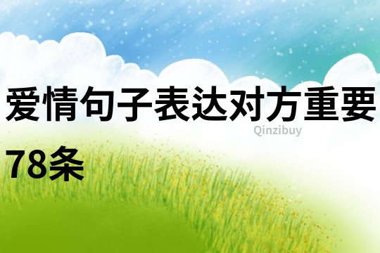 愛情句子表達對方重要78條