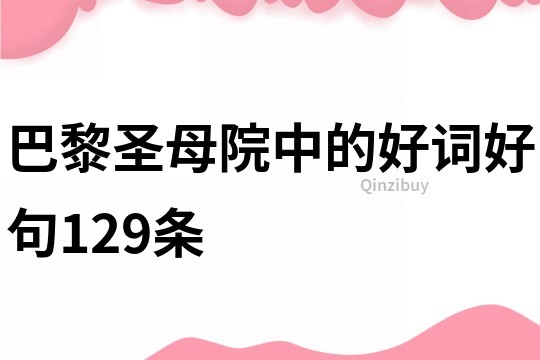 巴黎圣母院中的好詞好句129條