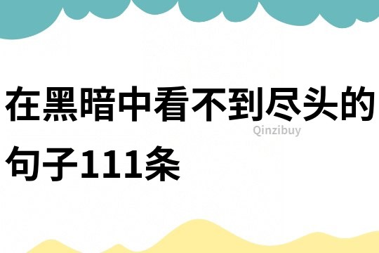 在黑暗中看不到盡頭的句子111條