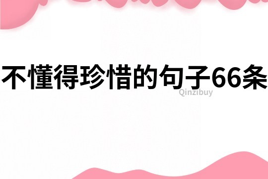 不懂得珍惜的句子66條