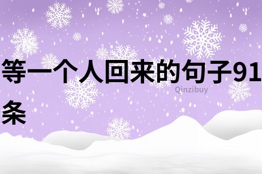 等一個人回來的句子91條