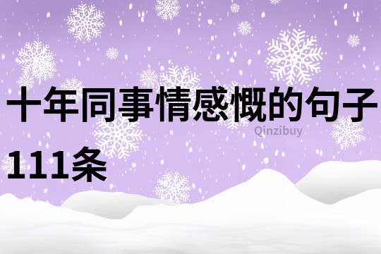 十年同事情感慨的句子111條