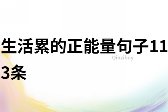 生活累的正能量句子113條