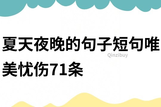 夏天夜晚的句子短句唯美憂傷71條