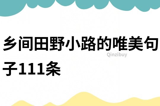 鄉(xiāng)間田野小路的唯美句子111條