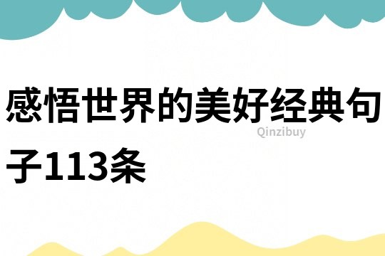 感悟世界的美好經典句子113條
