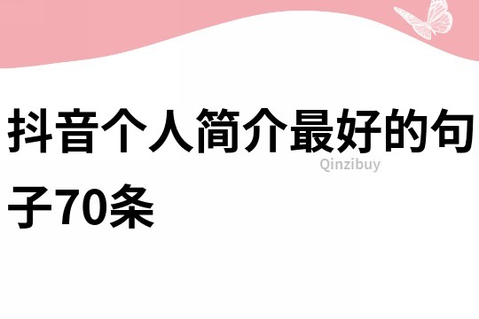 抖音個人簡介最好的句子70條