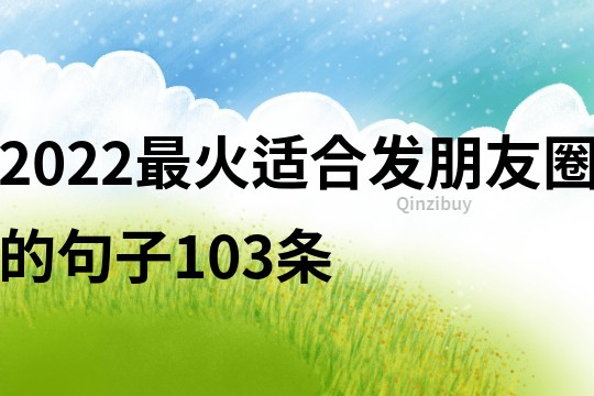 2022最火適合發朋友圈的句子103條