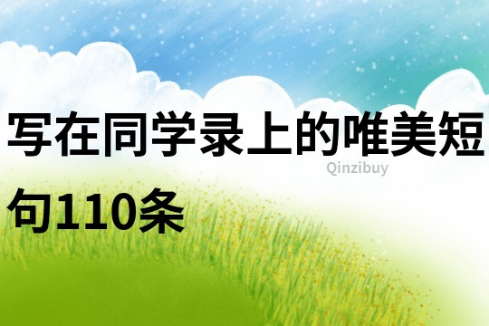 寫在同學錄上的唯美短句110條