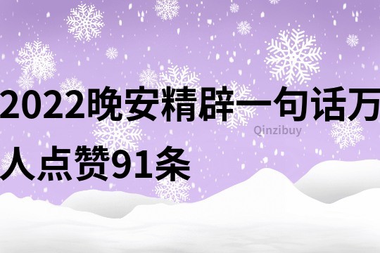 2022晚安精辟一句話萬人點贊91條