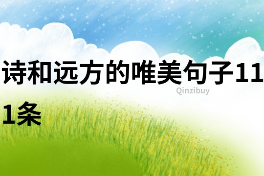 詩(shī)和遠(yuǎn)方的唯美句子111條