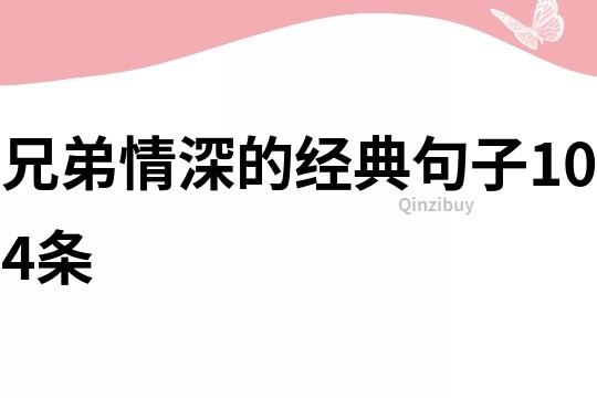 兄弟情深的經典句子104條