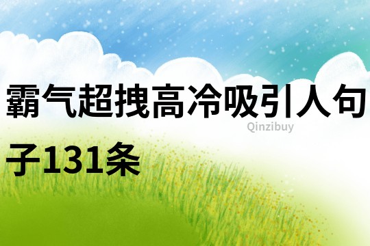 霸氣超拽高冷吸引人句子131條