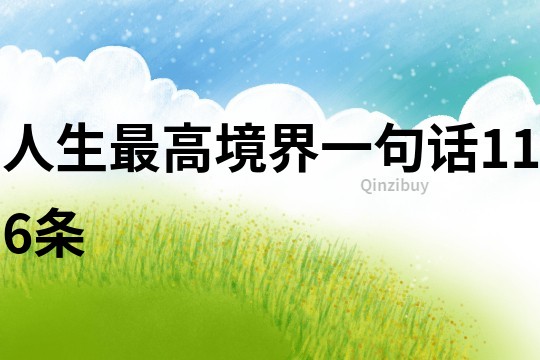 人生最高境界一句話116條