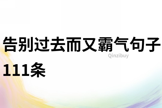 告別過去而又霸氣句子111條