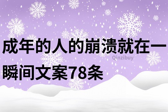 成年的人的崩潰就在一瞬間文案78條