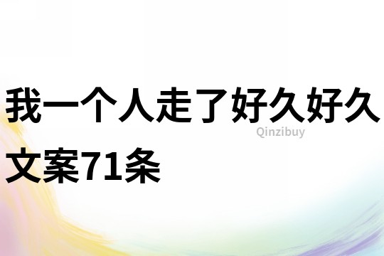 我一個人走了好久好久文案71條